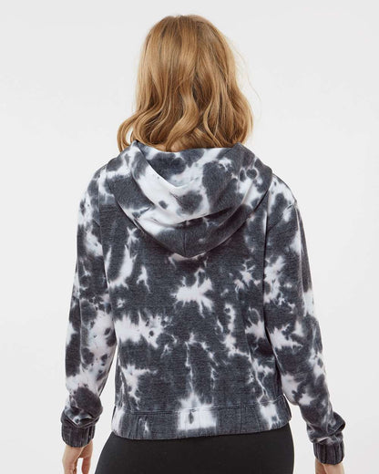 Women's Sueded Fleece_Tie-Dyed Crop Hooded Sweatshirt