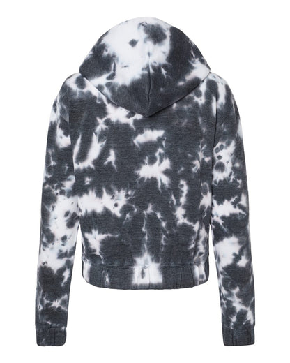 Women's Sueded Fleece_Tie-Dyed Crop Hooded Sweatshirt