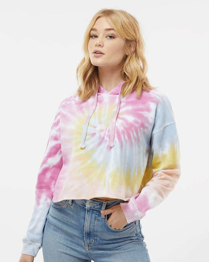 Women's Tie-Dyed Crop Hooded Sweatshirt_8333