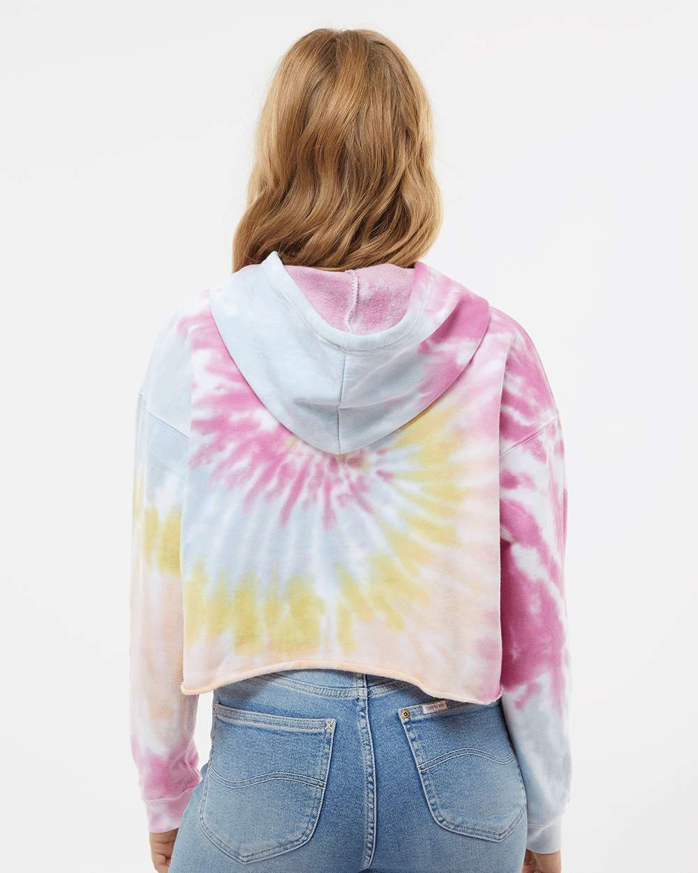 Women's Tie-Dyed Crop Hooded Sweatshirt_8333