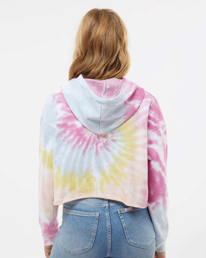 Women's Tie-Dyed Crop Hooded Sweatshirt_8333