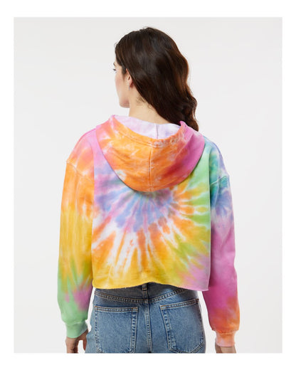 Women's Tie-Dyed Crop Hooded Sweatshirt_8333