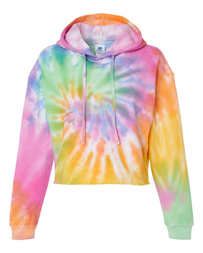 Women's Tie-Dyed Crop Hooded Sweatshirt_8333