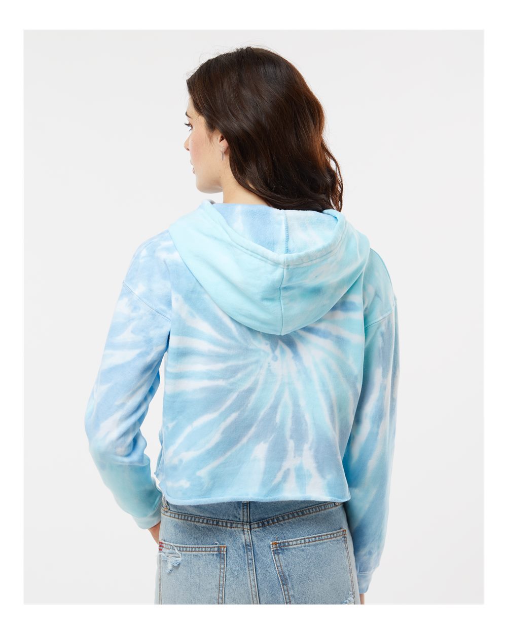 Women's Tie-Dyed Crop Hooded Sweatshirt_8333