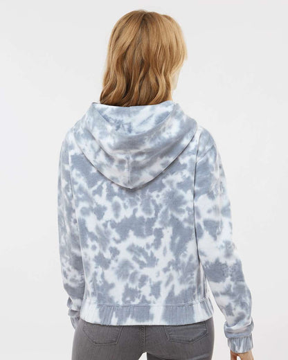 Women's Sueded Fleece_Tie-Dyed Crop Hooded Sweatshirt