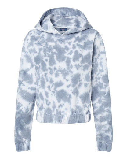 Women's Sueded Fleece_Tie-Dyed Crop Hooded Sweatshirt