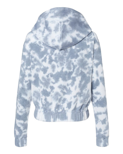 Women's Sueded Fleece_Tie-Dyed Crop Hooded Sweatshirt